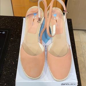 Dani Black Pinkish Suede Wedge Ankle Strap Sandal